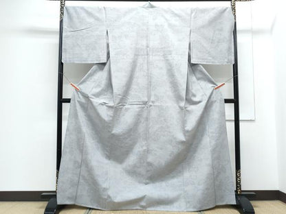 平和屋着物▽結城紬　単衣　80亀甲　鳳凰更紗花文　ほてい屋扱い　正絹　逸品　CABF7656th