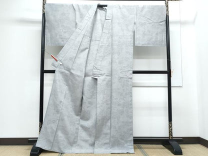 平和屋着物▽結城紬　単衣　80亀甲　鳳凰更紗花文　ほてい屋扱い　正絹　逸品　CABF7656th