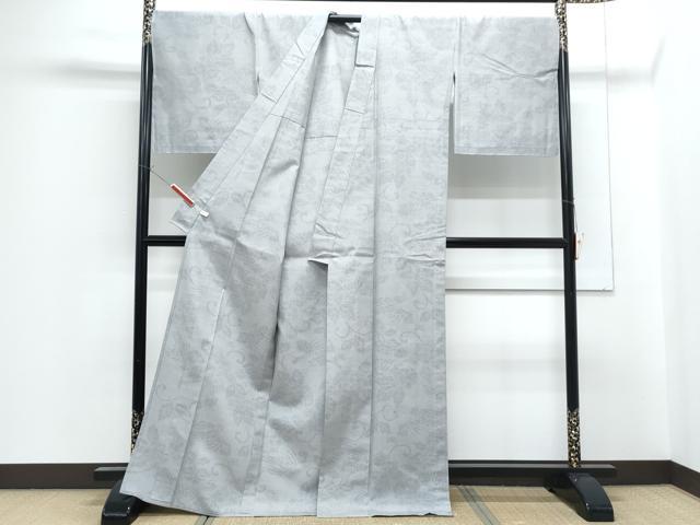 平和屋着物▽結城紬　単衣　80亀甲　鳳凰更紗花文　ほてい屋扱い　正絹　逸品　CABF7656th