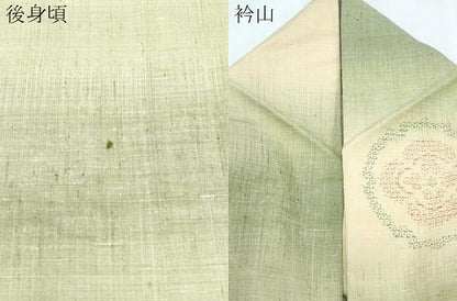 平和屋着物▽結城紬　単衣　80亀甲　吉祥花文　正絹　逸品　CABF7657th