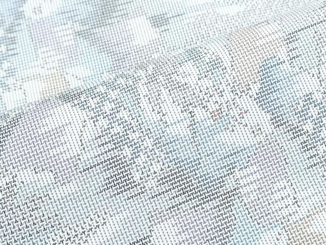 平和屋着物▽本場大島紬　単衣　白大島　9マルキ　流水冊子花文　正絹　逸品　CABF7658th