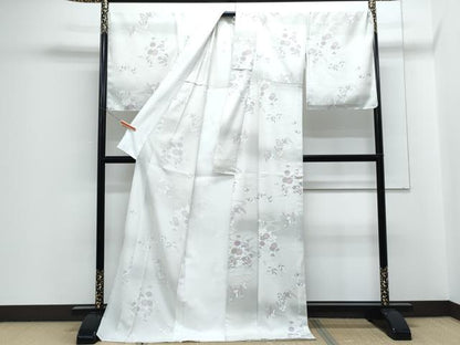 平和屋着物▽小紋　単衣　草花文　暈し染め　ロング丈　洗える着物　CABF7659th