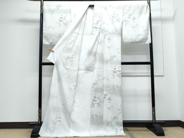 平和屋着物▽小紋　単衣　草花文　暈し染め　ロング丈　洗える着物　CABF7659th