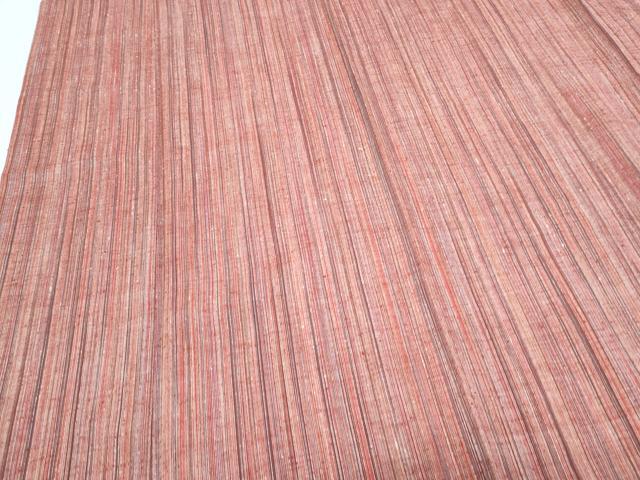 平和屋着物▽上質な紬　単衣　間道　正絹　逸品　CABF7660th