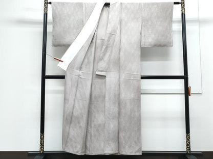 平和屋着物▽上質な小紋　単衣　草花地紋　暈し染め　正絹　逸品　CABF7661th