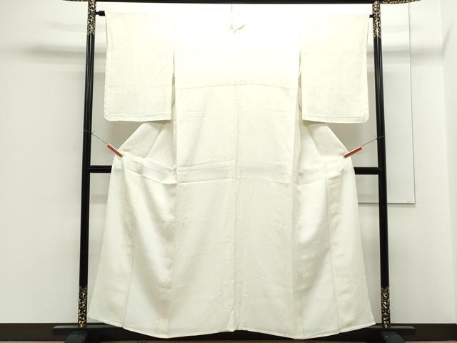 平和屋着物▽上質な色無地　単衣　草花地紋　若芽色　正絹　逸品　CABF7664th