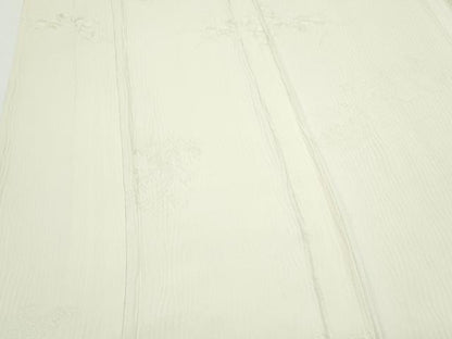 平和屋着物▽上質な色無地　単衣　草花地紋　若芽色　正絹　逸品　CABF7664th