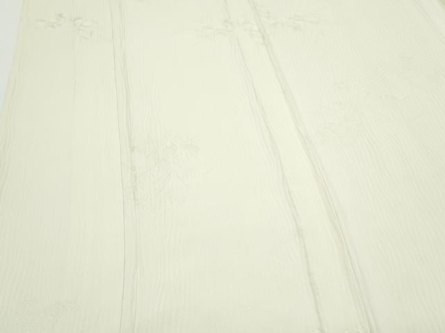 平和屋着物▽上質な色無地　単衣　草花地紋　若芽色　正絹　逸品　CABF7664th