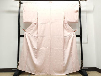 平和屋着物▽上質な色無地　単衣　舞花地紋　虹色　高島屋扱い　正絹　逸品　CABF7665th