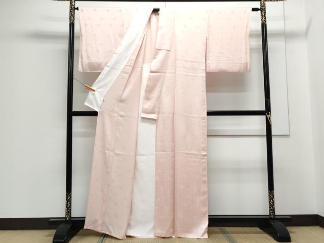 平和屋着物▽上質な色無地　単衣　舞花地紋　虹色　高島屋扱い　正絹　逸品　CABF7665th