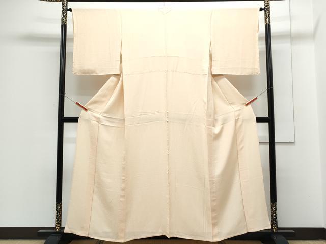 平和屋着物▽上質な色無地　単衣　花唐草地紋　洗柿色　正絹　逸品　CABF7669th