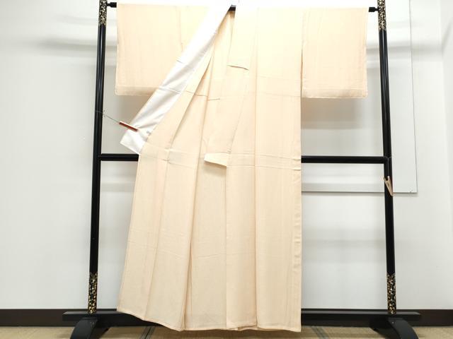 平和屋着物▽上質な色無地　単衣　花唐草地紋　洗柿色　正絹　逸品　CABF7669th
