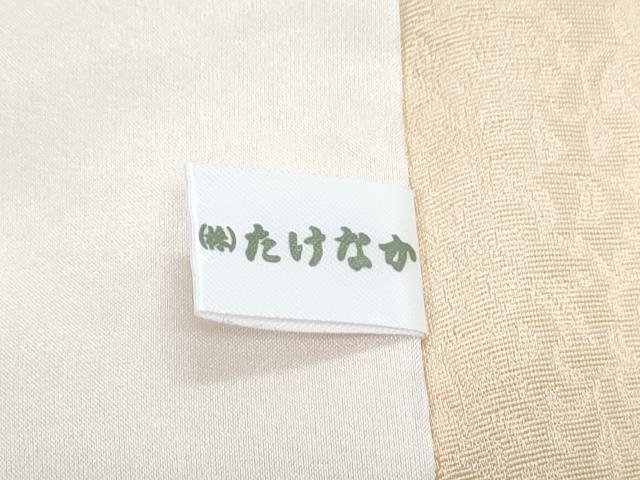 平和屋着物▽上質な色無地　単衣　花唐草地紋　洗柿色　正絹　逸品　CABF7669th