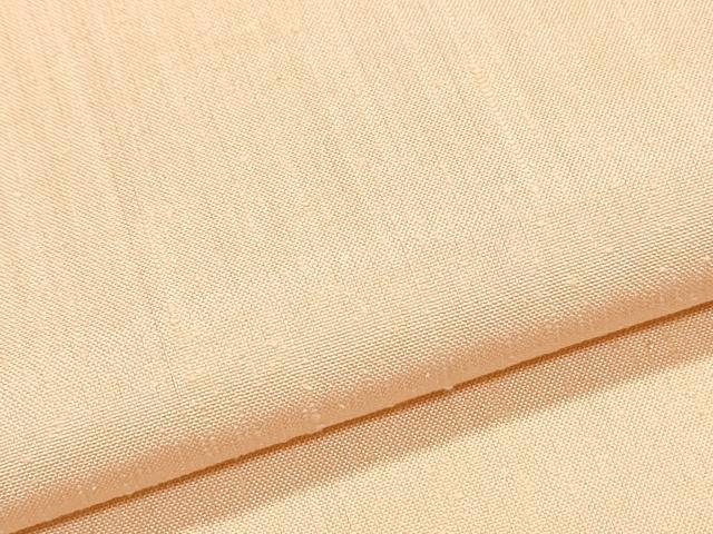 平和屋着物▽上質な紬　単衣　色無地　洒落柿色　正絹　逸品　CABF7672th