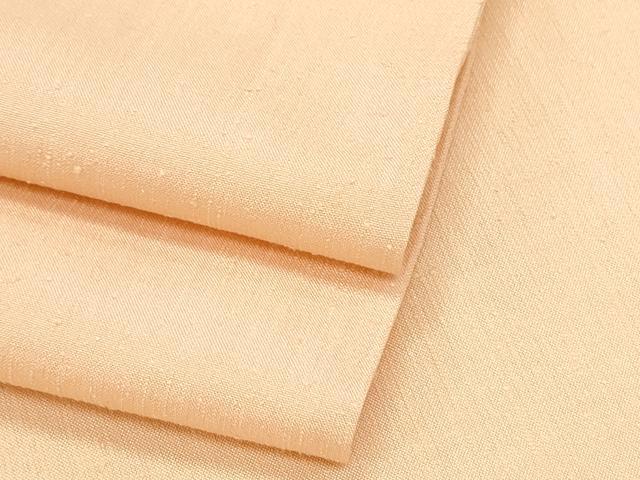 平和屋着物▽上質な紬　単衣　色無地　洒落柿色　正絹　逸品　CABF7672th