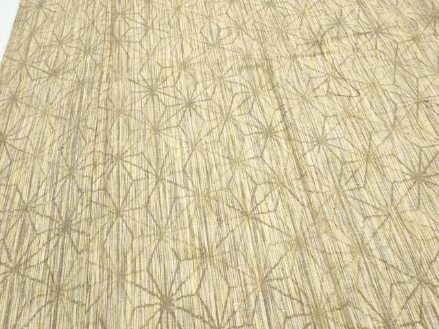 平和屋着物▽上質な紬　単衣　麻の葉文様　正絹　逸品　CABF7675th