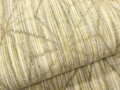 平和屋着物▽上質な紬　単衣　麻の葉文様　正絹　逸品　CABF7675th