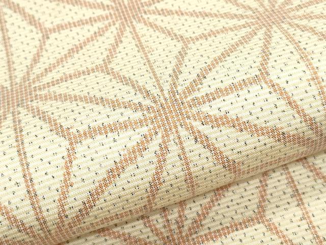 平和屋着物▽上質な紬　単衣　麻の葉文様　正絹　逸品　CABF7680th