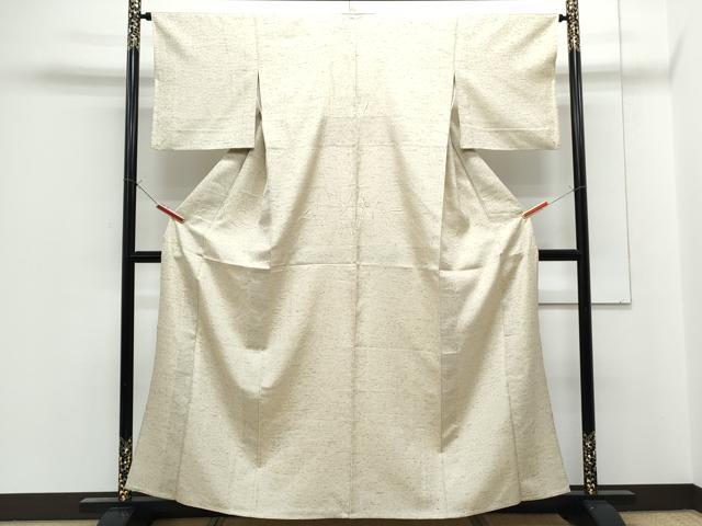 平和屋着物▽ぜんまい紬　単衣　霞文　さが美扱い　正絹　逸品　CABF7681th