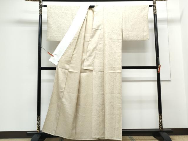 平和屋着物▽ぜんまい紬　単衣　霞文　さが美扱い　正絹　逸品　CABF7681th