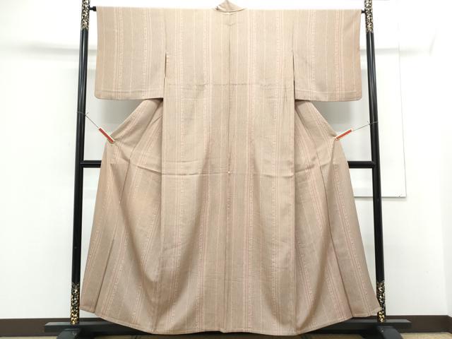 平和屋着物▽上質な小紋　単衣　草花間道　正絹　逸品　CABF7682th