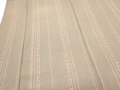 平和屋着物▽上質な小紋　単衣　草花間道　正絹　逸品　CABF7682th