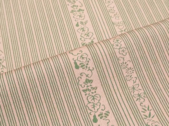平和屋着物▽上質な小紋　単衣　草花間道　正絹　逸品　CABF7682th