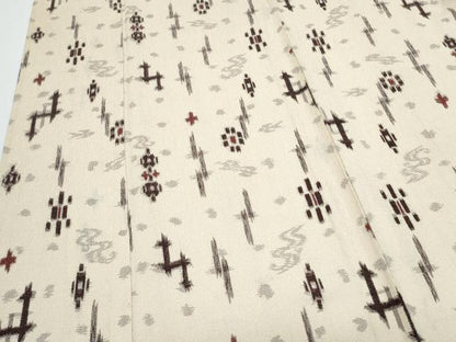 平和屋着物▽上質なお召　単衣　吉祥文　正絹　逸品　CABF7683th
