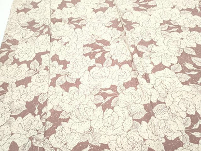 平和屋着物▽上質な小紋　単衣　薔薇　正絹　逸品　CABF7684th
