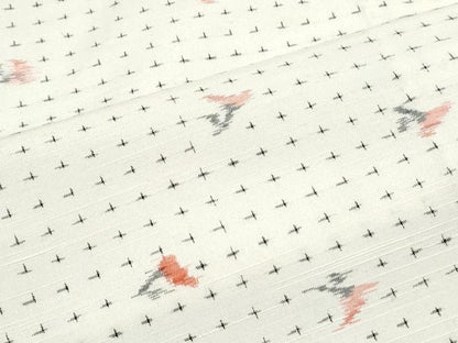 平和屋着物▽上質な紬　単衣　舞花文　正絹　逸品　CABF7686th