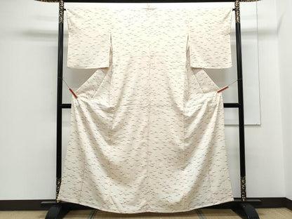 平和屋着物▽上質な小紋　単衣　雪芝文　正絹　逸品　CABF7687th