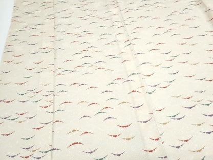 平和屋着物▽上質な小紋　単衣　雪芝文　正絹　逸品　CABF7687th