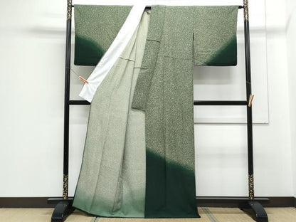 平和屋着物▽訪問着　単衣　霞文　たたき染め　正絹　逸品　CABF7689th