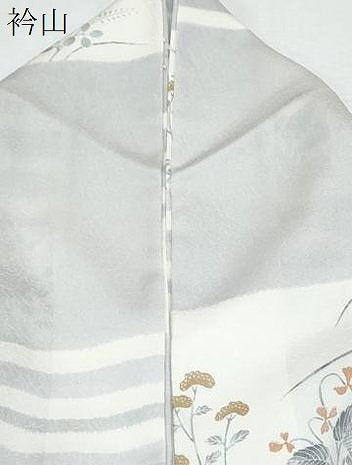 平和屋着物▽上質な小紋　単衣　横段花文　正絹　逸品　CABF7690th