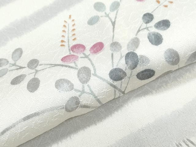 平和屋着物▽上質な小紋　単衣　横段花文　正絹　逸品　CABF7690th