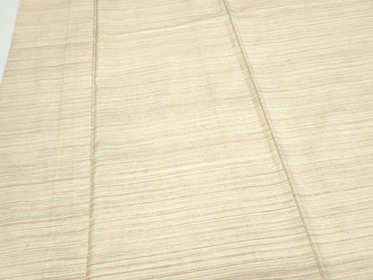 平和屋着物▽上質な紬　単衣　横段文　正絹　逸品　CABF7692th