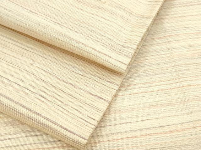 平和屋着物▽上質な紬　単衣　横段文　正絹　逸品　CABF7692th
