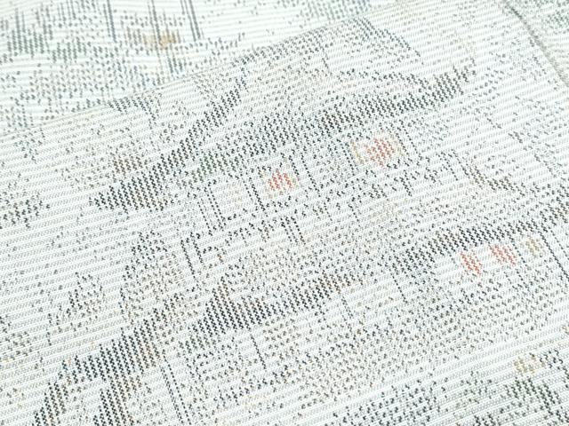 平和屋着物▽上質な紬　単衣　風景文　正絹　逸品　CABF7693th