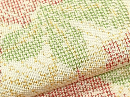 平和屋着物▽上質な紬　単衣　藍波島　草花文　証紙付き　正絹　逸品　CABF7695th