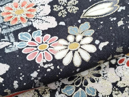 平和屋着物▽上質な小紋　単衣　作家物　草花文　暈し染め　金彩　正絹　逸品　CABF7697th