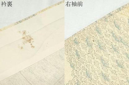 平和屋着物▽上質な小紋　単衣　雲重ね風景文　正絹　逸品　CABF7699th