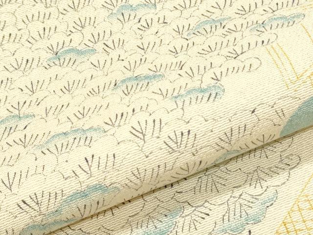 平和屋着物▽上質な小紋　単衣　雲重ね風景文　正絹　逸品　CABF7699th