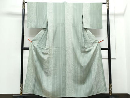 平和屋着物▽上質な小紋　単衣　間道　正絹　逸品　CABF7701th