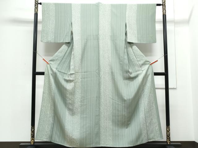 平和屋着物▽上質な小紋　単衣　間道　正絹　逸品　CABF7701th