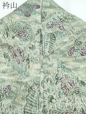 平和屋着物▽上質な小紋　単衣　草花文　正絹　逸品　CABF7703th