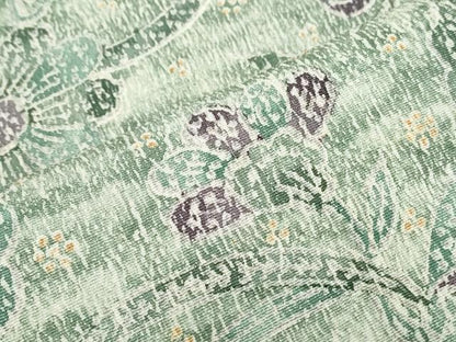 平和屋着物▽上質な小紋　単衣　草花文　正絹　逸品　CABF7703th