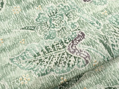 平和屋着物▽上質な小紋　単衣　草花文　正絹　逸品　CABF7703th