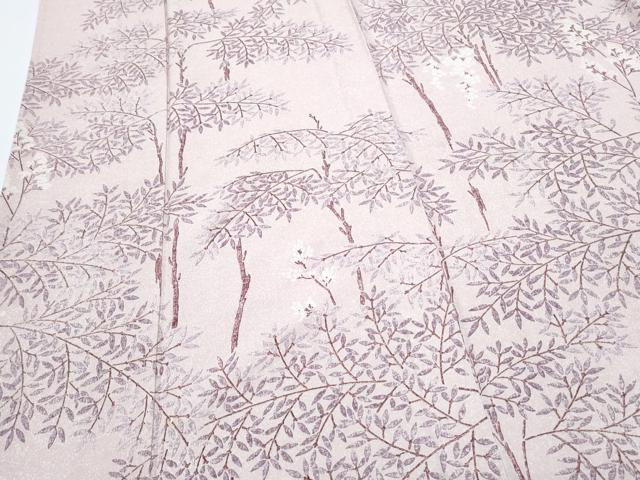 平和屋着物▽上質な小紋　単衣　作家物　草花文　正絹　逸品　CABF7706th