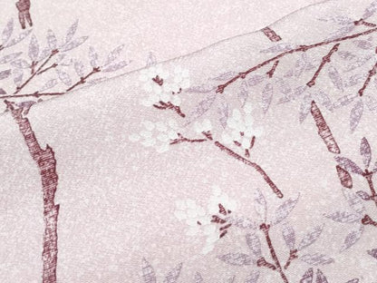 平和屋着物▽上質な小紋　単衣　作家物　草花文　正絹　逸品　CABF7706th