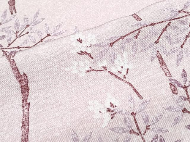 平和屋着物▽上質な小紋　単衣　作家物　草花文　正絹　逸品　CABF7706th